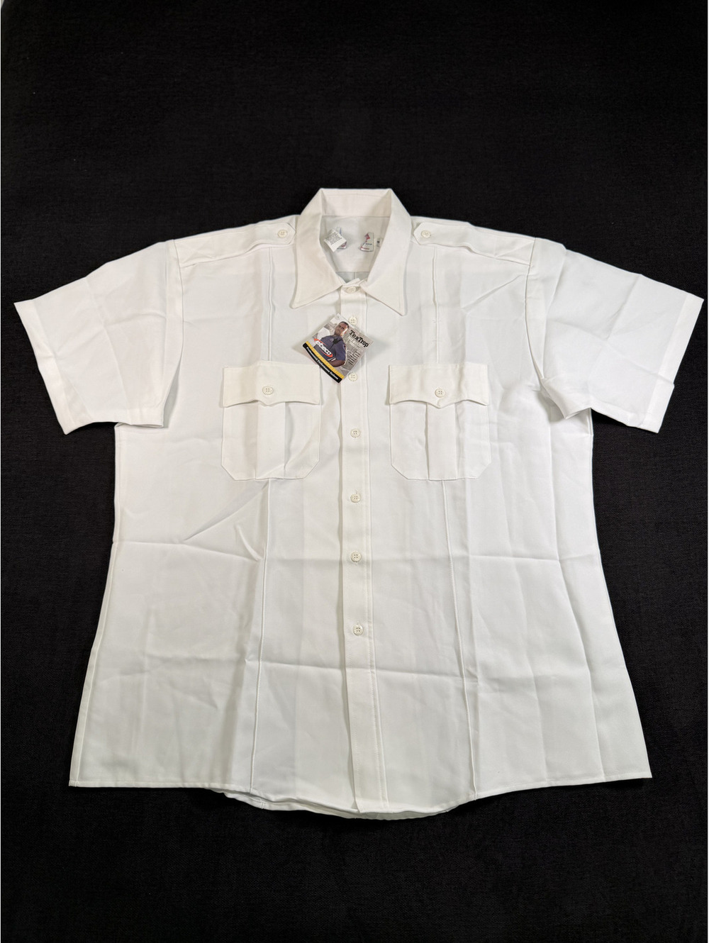 Elbeco TexTrop White Short Sleeve Uniform Shirt Size 18 Polyester